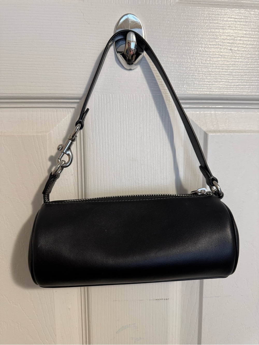 Coach Black Leather Nolita Barrel with Silver Hardware - Picture 2 of 4
